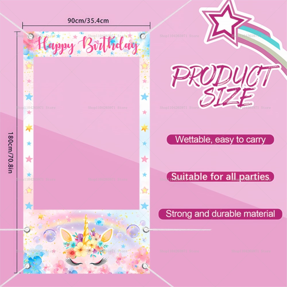 Unicorn Theme Photo Booth Fram - Baby Clothing Easter review and price